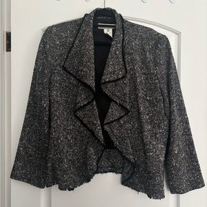 Gerard Darel Black and Gray Textured Blazer
